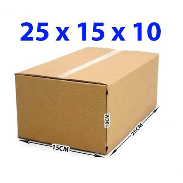 Hộp carton nhỏ đóng hàng 25x15x10cm (3 lớp)-combo 100 hộp  